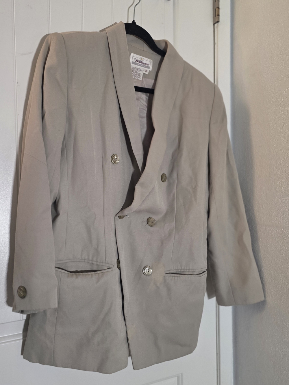 Worthington Double-Breasted Blazer in Light Taupe